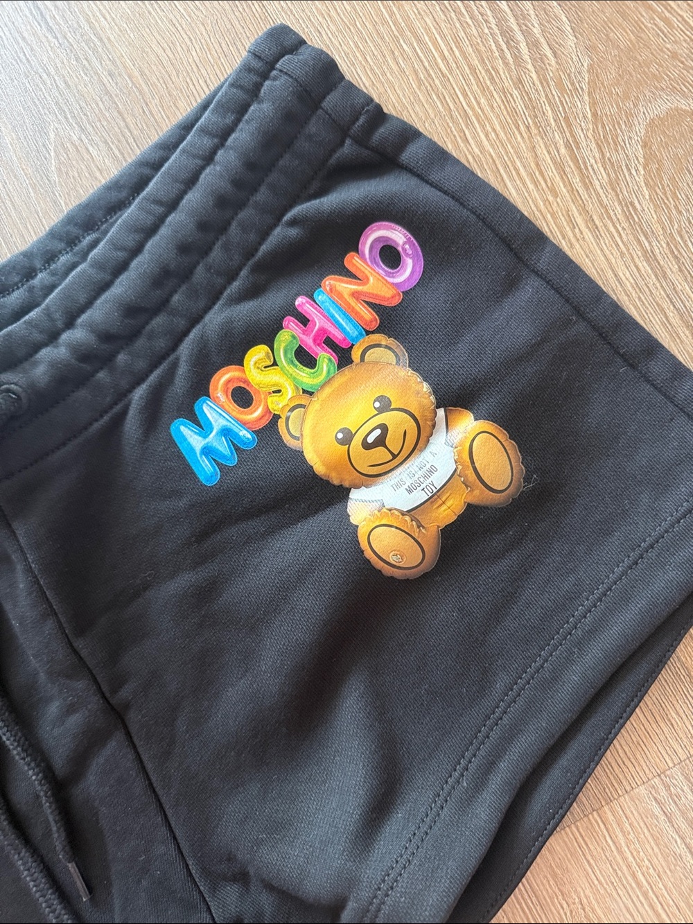 NWT MOSCHINO black bear logo printed shorts - Picture 2 of 5
